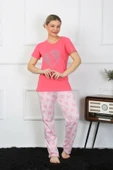 Moda Çizgi Kadın Kısa Kol Penye Pijama Takımı 4211 - 5
