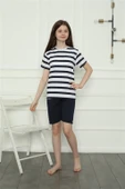 Moda Çizgi Aile Penye Şortlu Pijama Takım (anne - kız ) 50116 Ayrı Ayrı Satılır . Fiyatları Farklıdır thumbnail 6