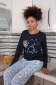 Moda Çizgi Kadın Penye Uzun Kol Pijama Takım 4189 - 2