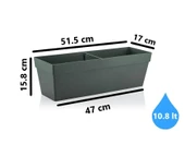 Omnipazar SO-YB02A Askılı Yalı Balkon Saksı 10.8 lt Antrasit 3 Adet thumbnail 2