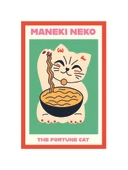 Maneki Neko  The Fortune Cat Şans Kedisi  Temalı Hediye Not Kartı Kartpostal  10 x 15 cm - 1