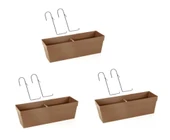 Omnipazar SO-YB02A Askılı Yalı Balkon Saksı 10.8 lt Mocha 3 Adet thumbnail 1