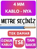 Öznur 4 MM NYA Kablo Metre Seçenekli (Mavi) - 1