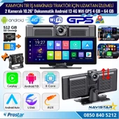 Kamyon Tır için Kayıtlı 2 Kameralı Android 13 WIFI GPS 4G Uzaktan izlemeli 4 GB + 64 GB Carplay 512 GB Destekli Tak Kullan Kamera Seti - 1