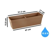 Omnipazar SO-YB02A Askılı Yalı Balkon Saksı 10.8 lt Mocha 3 Adet thumbnail 2