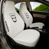 Dacia Logolu Beyaz Penye Ön ve Arka Oto Koltuk Kılıfı Takımı - 1