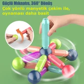 Mega Boy 42 Parça Manyetik Çubuklar ve Toplar Stem Oyuncağı Eğitici Zeka Geliştirici Oyuncak - 3