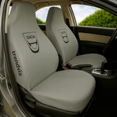 Açık Gri Dacia Logolu Penye Ön ve Arka Oto Koltuk Kılıfı Takımı  Servis Tipi Koltuk Koruma - 1