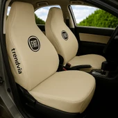 Açık Bej Fiat Logolu Penye Ön ve Arka Oto Koltuk Kılıfı Takımı  Servis Tipi Koltuk Koruyucu - 1