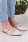 Fort 251 Ceyn İnci Toka Detaylı Şık Ev İş Ofis Rahat Günlük Ayakkabı Kadın Babet thumbnail 9