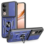 Vivo V50 Lite 4G Kılıf Magnetik Standlı Kamera Korumalı Zore Sürgülü Vega Kapak - 1