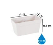Omnipazar SO-YB01A Askılı Yalı Balkon Saksı 6.5 lt Kirli Beyaz 3 Adet - 2