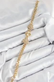 Pirinç Zirkon Taşlı Yonca Model Gold Renk Kadın Bileklik thumbnail 2