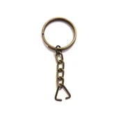 Anahtarlık Halkası, Halka + Zincir + Üçgen, 24mm, Antik, 1000 Adet - 1