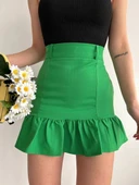 Altı fırfırlı etek yeşil s24817 thumbnail 1