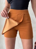Kapaklı şort etek camel s208 - 1
