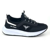 Erkek Siyah Beyaz Bağcıksız Esnek Çok Hafif Günlük Sneaker Spor Ayakkabı thumbnail 4