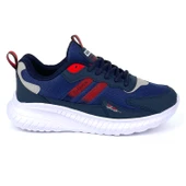 Unisex Lacivert Kırmızı Bağcıklı Esnek Hafif Günlük Sneaker Spor Ayakkabı thumbnail 4