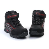 Unisex Çocuk Siyah Kırmızı İçi Kürklü Kışlık Termo Taban Suya Soğuğa Dayanıklı Günlük Rahat Outdoor Bot thumbnail 3