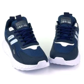 Erkek Lacivert Beyaz Bağcıklı Esnek Hafif Günlük Sneaker Spor Ayakkabı thumbnail 1