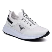 Erkek Beyaz Siyah Bağcıksız Esnek Çok Hafif Günlük Sneaker Spor Ayakkabı thumbnail 3