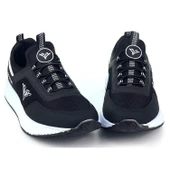 Erkek Siyah Beyaz Bağcıksız Esnek Çok Hafif Günlük Sneaker Spor Ayakkabı thumbnail 1