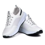 Erkek Beyaz Siyah Bağcıksız Esnek Çok Hafif Günlük Sneaker Spor Ayakkabı thumbnail 2