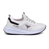 Erkek Beyaz Siyah Bağcıksız Esnek Çok Hafif Günlük Sneaker Spor Ayakkabı thumbnail 4