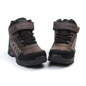 Unisex Çocuk Kahve Siyah İçi Kürklü Kışlık Termo Taban Suya Soğuğa Dayanıklı Günlük Rahat Outdoor Bot thumbnail 3