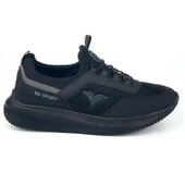 Erkek Siyah Bağcıksız Esnek Çok Hafif Günlük Sneaker Spor Ayakkabı thumbnail 4