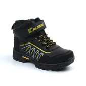 Unisex Çocuk Siyah Sarı İçi Kürklü Kışlık Termo Taban Suya Soğuğa Dayanıklı Günlük Rahat Outdoor Bot - 1