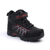 Unisex Çocuk Siyah Kırmızı İçi Kürklü Kışlık Termo Taban Suya Soğuğa Dayanıklı Günlük Rahat Outdoor Bot thumbnail 1