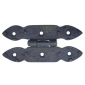 Antika Tarz Dekoratif Pirinç Düğmeli Menteşe - 117x57 Mm, Oksit - 1