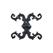 Antika Tarz Dekoratif Pirinç Süslü Menteşe - 100x90 Mm, Oksit - 1