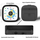 NPO NPT31ST Mutfak,Ders,Yemek için 60dk Analog Alarm Zamanlayıcı,Pomodoro Öğrenci Motivasyon Saati - 3