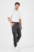 Erkek Siyah-Antrasit Standart Fit Normal Kesim Paça Ribanalı Cepli Rahat Jogger 2'li Eşofman Altı MTLCE101-2 thumbnail 4