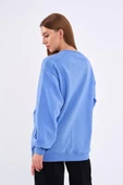 Mavi Kadın Pamuklu Oversize Basic Bisiklet Yaka Sweatshirt thumbnail 5