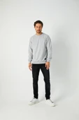 Erkek Gri Basic Bisiklet Yaka Sweatshirt thumbnail 5