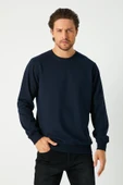 Erkek Lacivert Basic Bisiklet Yaka Sweatshirt thumbnail 3