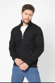 Erkek Siyah Uzun Kollu Önü Fermuarlı Hırka thumbnail 1