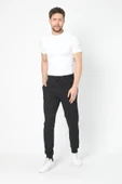 Erkek Siyah Slim Fit Mevsimlik Eşofman Altı MTLC8442 - 4