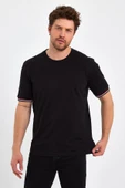 Erkek Basic Kolları Şeritli %100 Pamuk Bisiklet Yaka Regular Fit 3'Lü T-shirt - 10