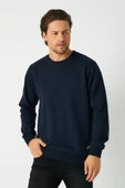 Erkek Lacivert Basic Bisiklet Yaka Sweatshirt thumbnail 1