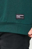 Erkek Koyu Yeşil Basic Bisiklet Yaka Sweatshirt - 5