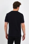 Erkek Basic Kolları Şeritli %100 Pamuk Bisiklet Yaka Regular Fit 3'Lü T-shirt - 6