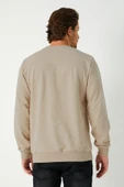 mmetalic Erkek Basic Bisiklet Yaka Bej Sweatshirt thumbnail 6