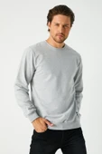 Erkek Gri Basic Bisiklet Yaka Sweatshirt thumbnail 1