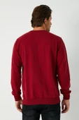 Erkek Bordo Basic Bisiklet Yaka Sweatshirt thumbnail 5