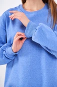 Mavi Kadın Pamuklu Oversize Basic Bisiklet Yaka Sweatshirt thumbnail 6