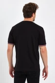 Erkek Siyah Basic Kolları Şeritli %100 Pamuk Bisiklet Yaka Regular Fit T-shirt thumbnail 7